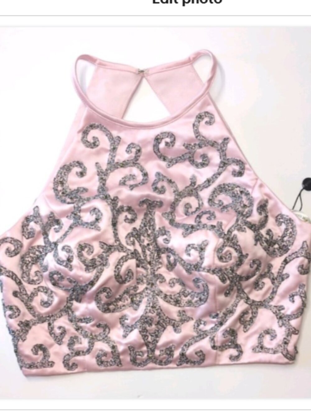 Sherri Hill Pink Beaded embellished formal Halter Top – NWT – Size 8